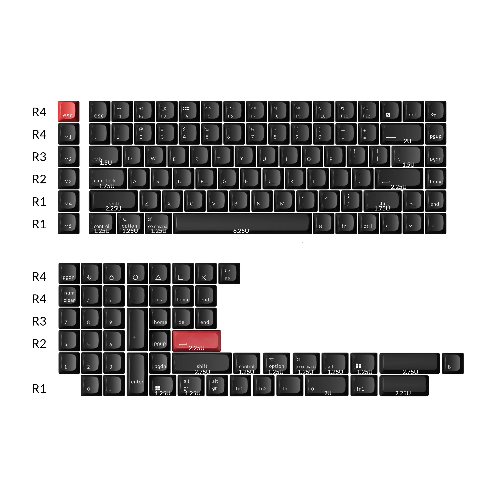 ANSI Shine-Through ABS OSA Full Set Keycap Set - Image 2