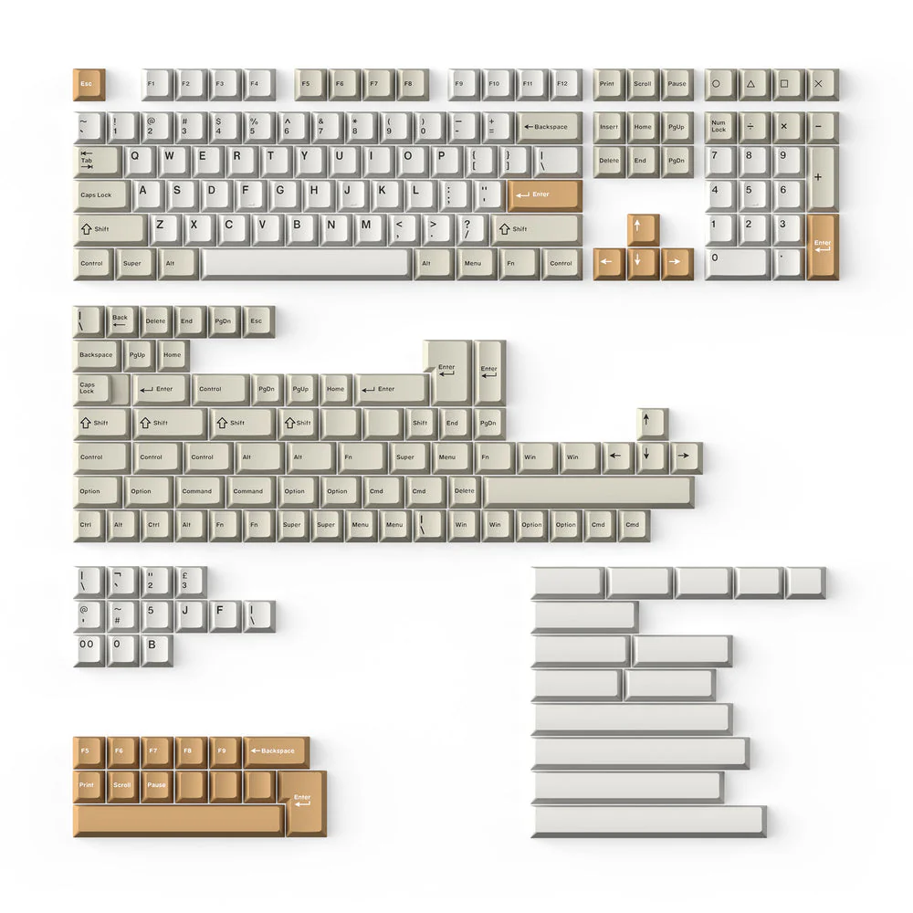 Cherry Profile Double-Shot PBT Full Set Keycaps - Camel