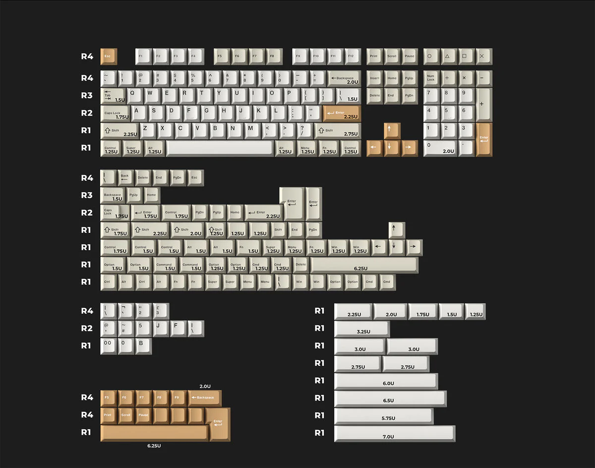 Cherry Profile Double-Shot PBT Full Set Keycaps - Camel - Image 6