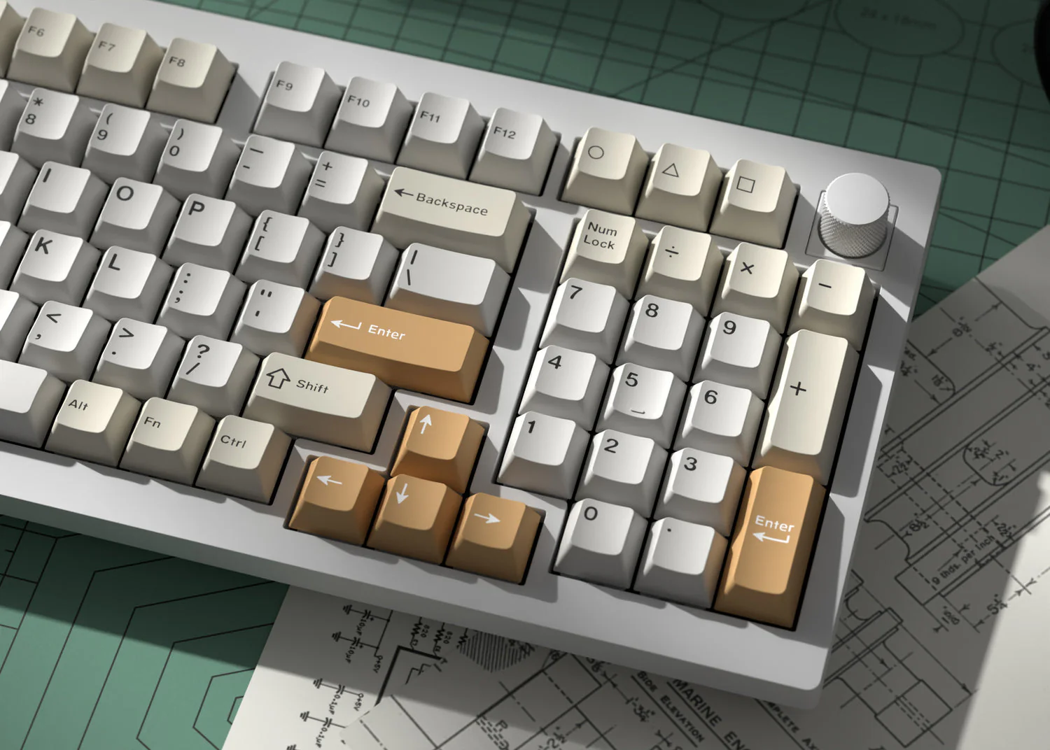Cherry Profile Double-Shot PBT Full Set Keycaps - Camel - Image 9