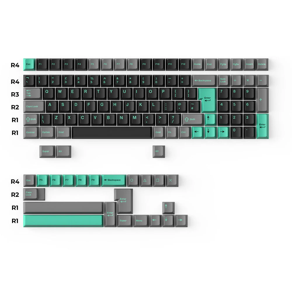 Cherry Profile Double - Shot PBT Full Set Keycaps - Hacker Mint - Image 3