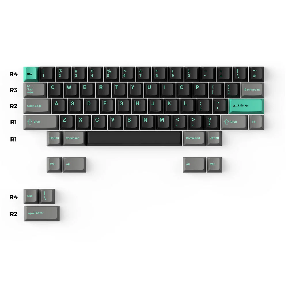 Cherry Profile Double - Shot PBT Full Set Keycaps - Hacker Mint - Image 4
