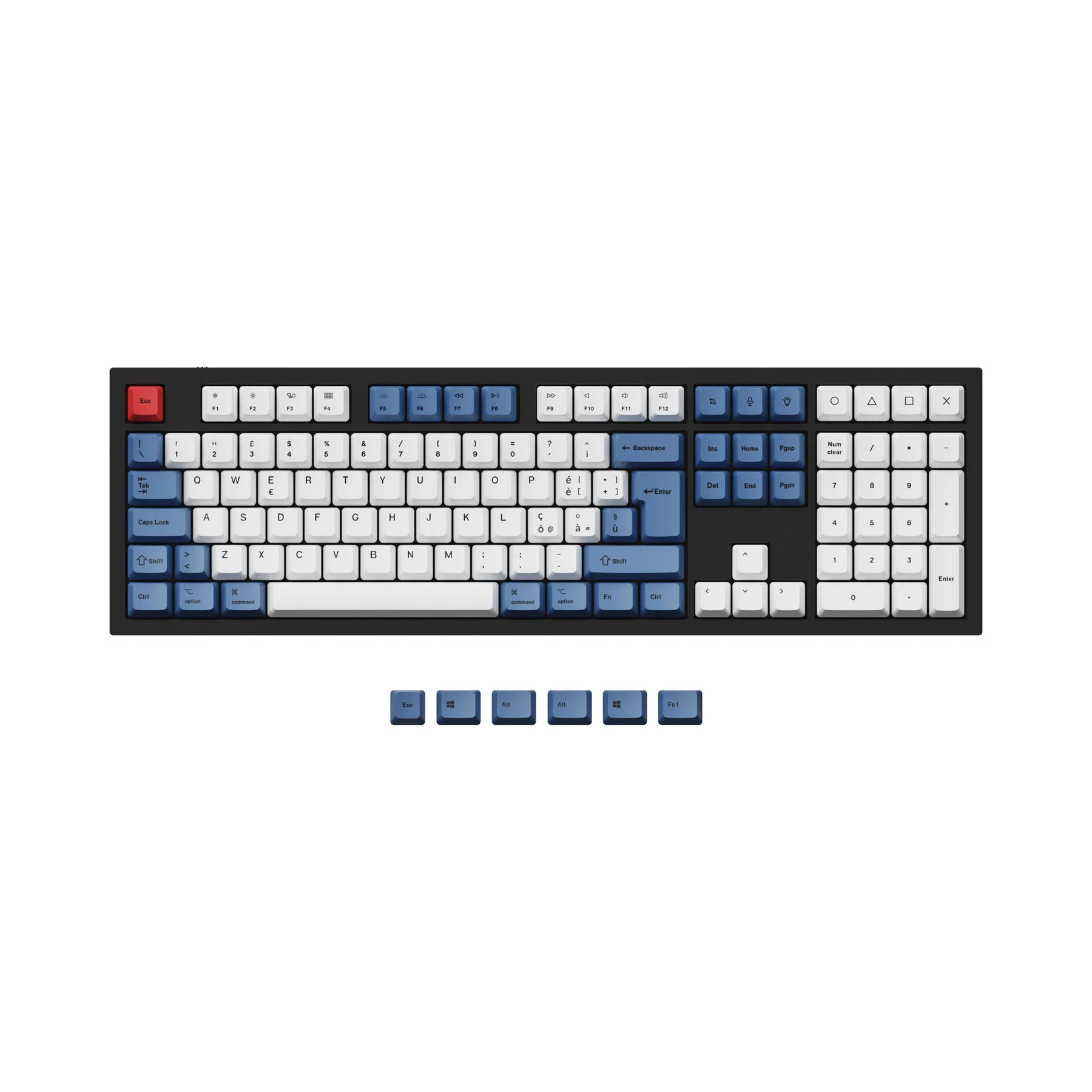 ISO & ANSI Q3 & Q4 & Q4 Pro & Q6 & Q6 Pro & V3 & V4 & V6 & K8 & K8 Pro OEM Dye-Sub PBT Keycap Set - Blue - Image 8