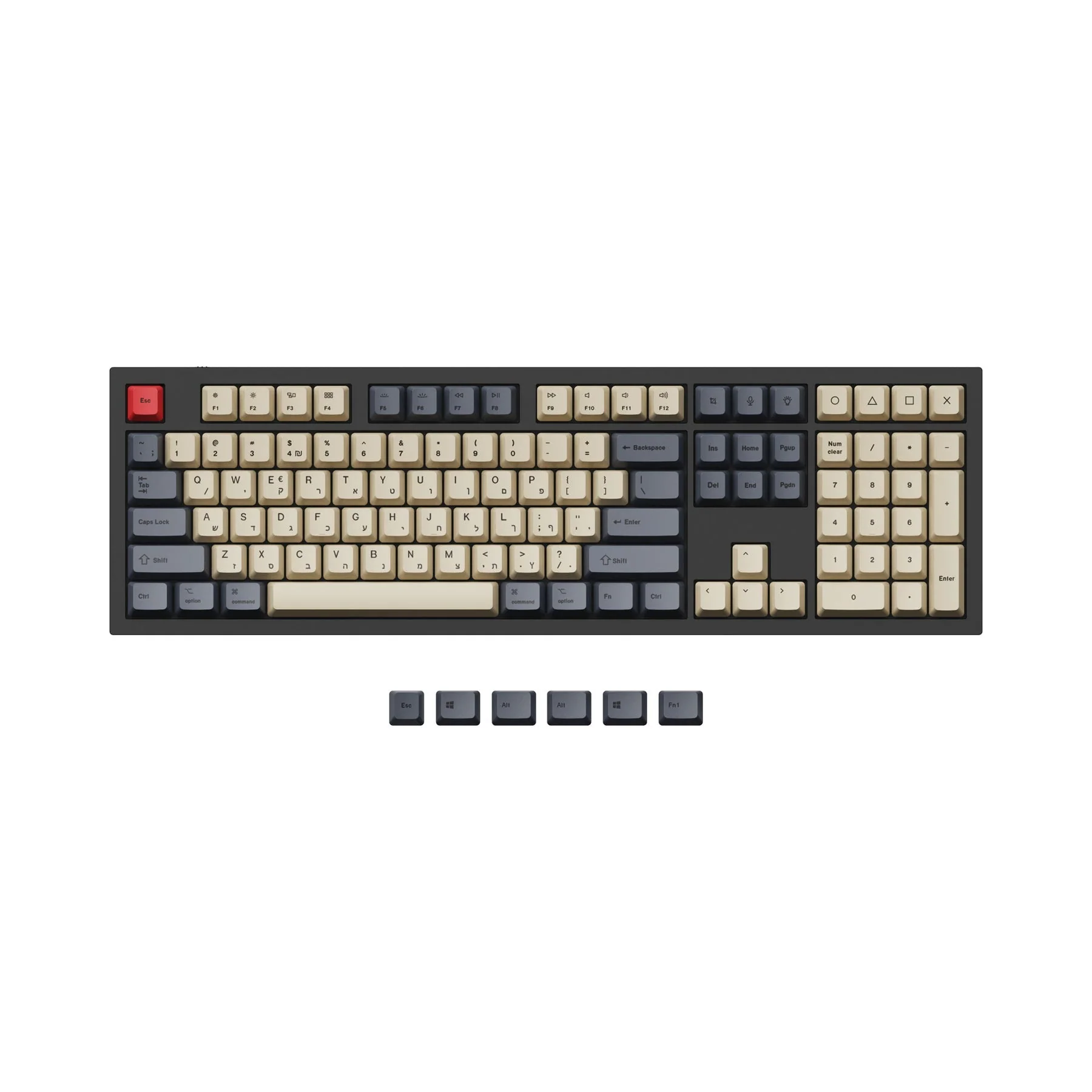 ISO & ANSI Q3 & Q4 & Q4 Pro & Q6 & Q6 Pro & V3 & V4 & V6 & K8 & K8 Pro OEM Dye-Sub PBT Keycap Set - Carbon - Image 12