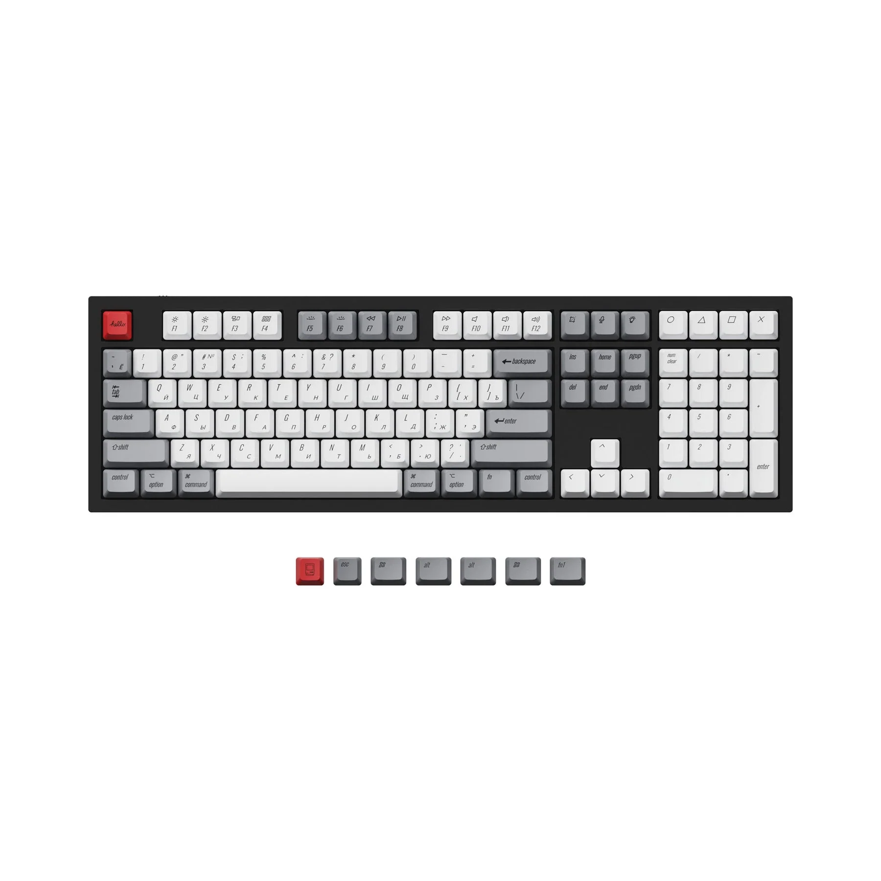 ISO & ANSI Q3 & Q4 & Q4 Pro & Q6 & Q6 Pro & V3 & V4 & V6 & K8 & K8 Pro OEM Dye-Sub PBT Keycap Set - Retro - Image 10