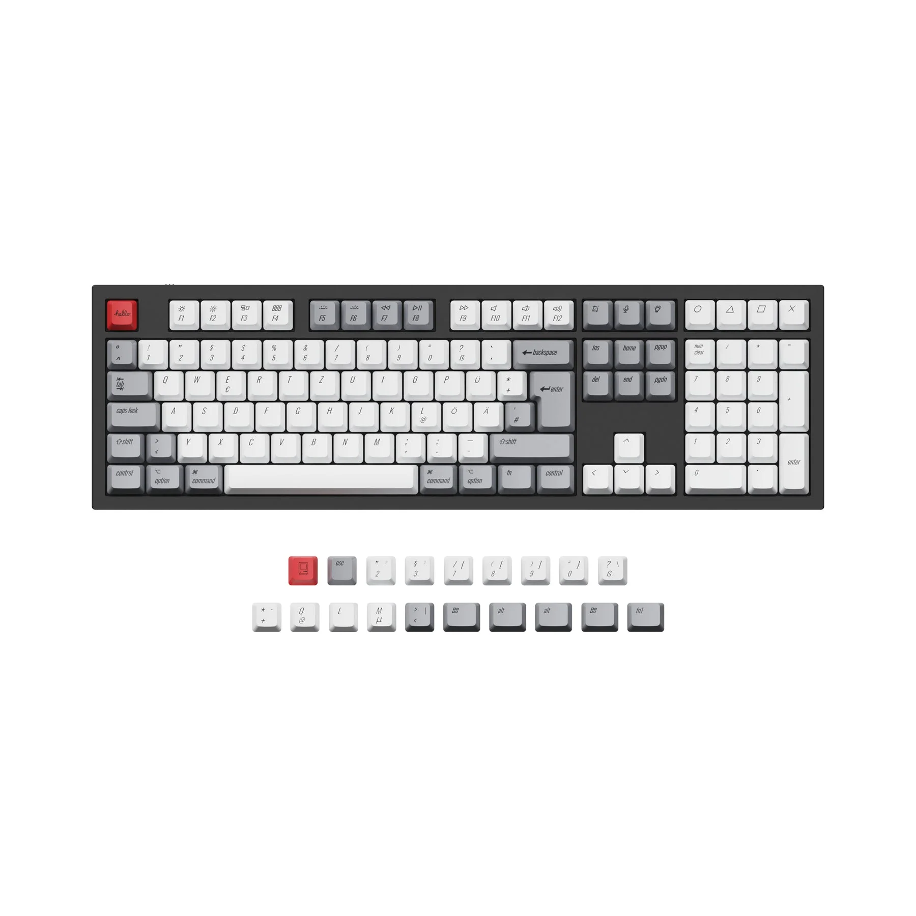 ISO & ANSI Q3 & Q4 & Q4 Pro & Q6 & Q6 Pro & V3 & V4 & V6 & K8 & K8 Pro OEM Dye-Sub PBT Keycap Set - Retro - Image 2