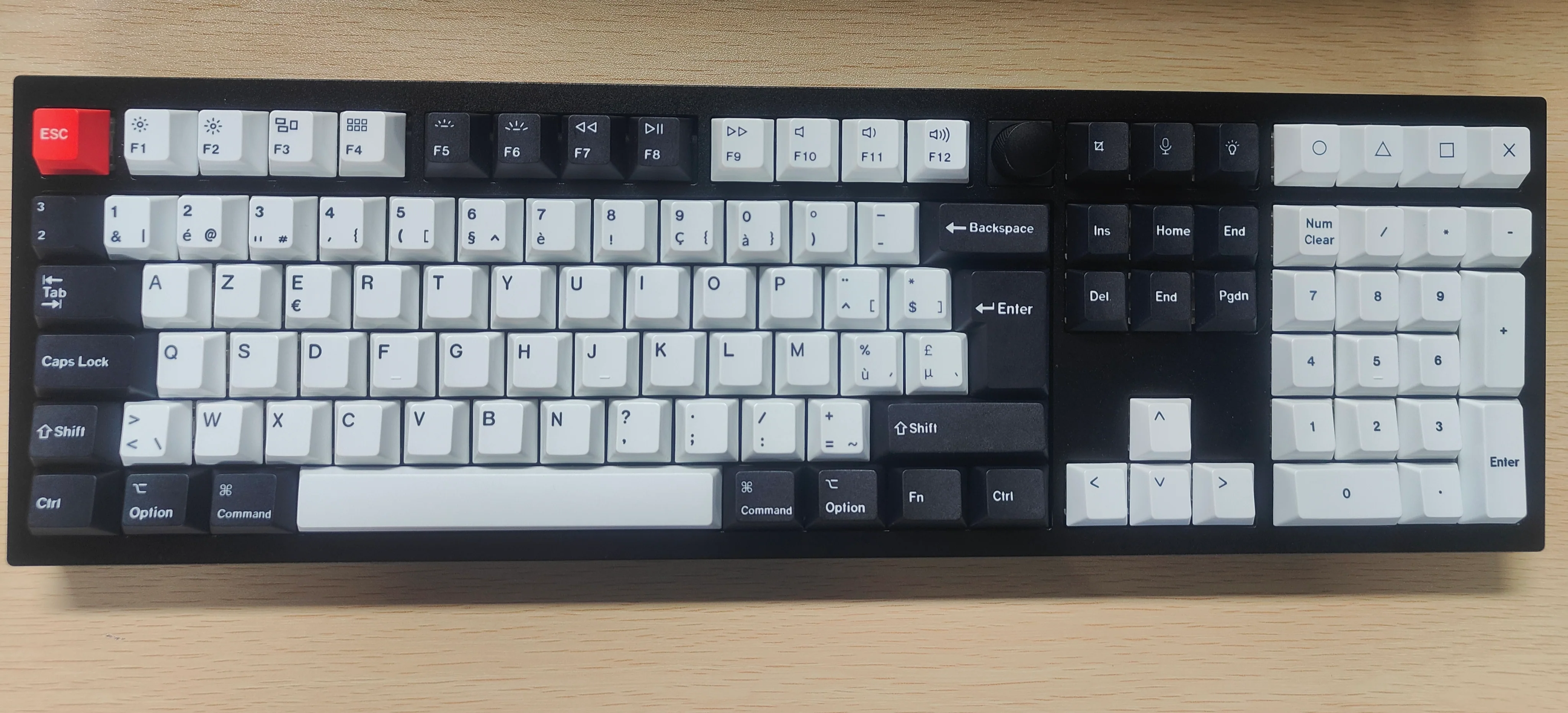 ISO Cherry Profile Dye-Sub PBT Full Keycap Set - Black and White - Image 11