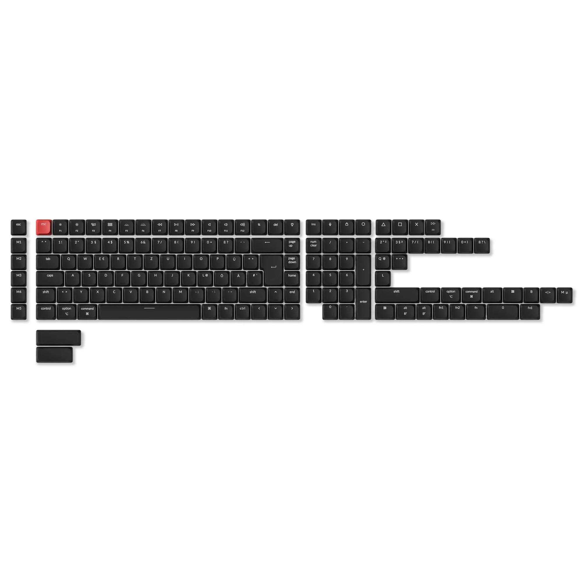ISO Low Profile Shine-Through ABS LSA Full Set Keycap Set - Black - Image 3