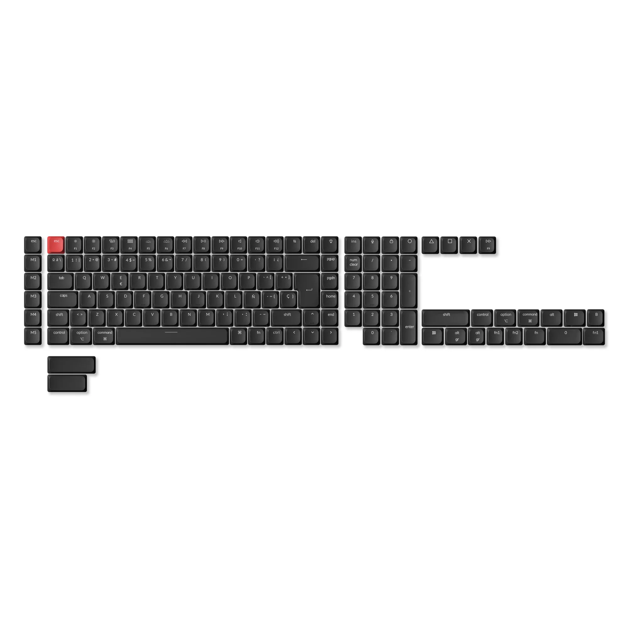 ISO Low Profile Shine-Through ABS LSA Full Set Keycap Set - Black - Image 4