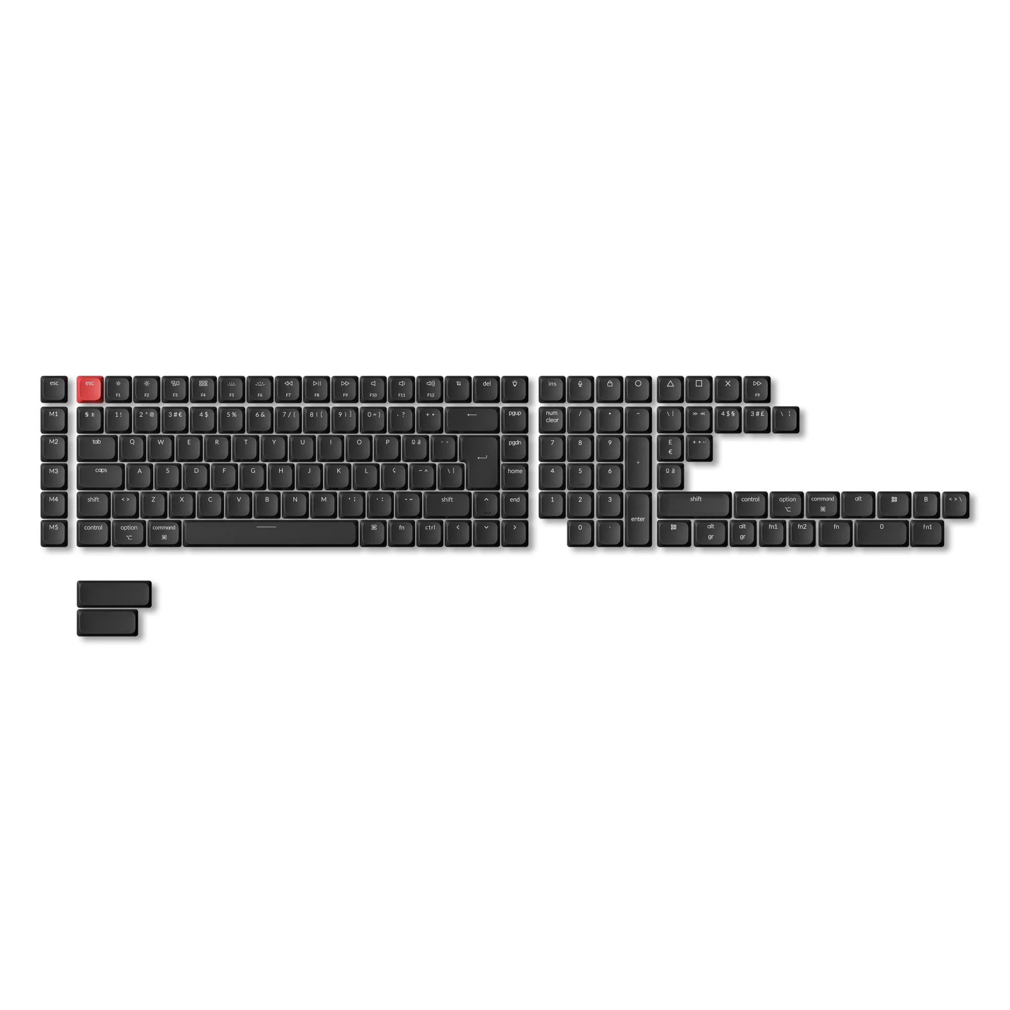 ISO Low Profile Shine-Through ABS LSA Full Set Keycap Set - Black - Image 7