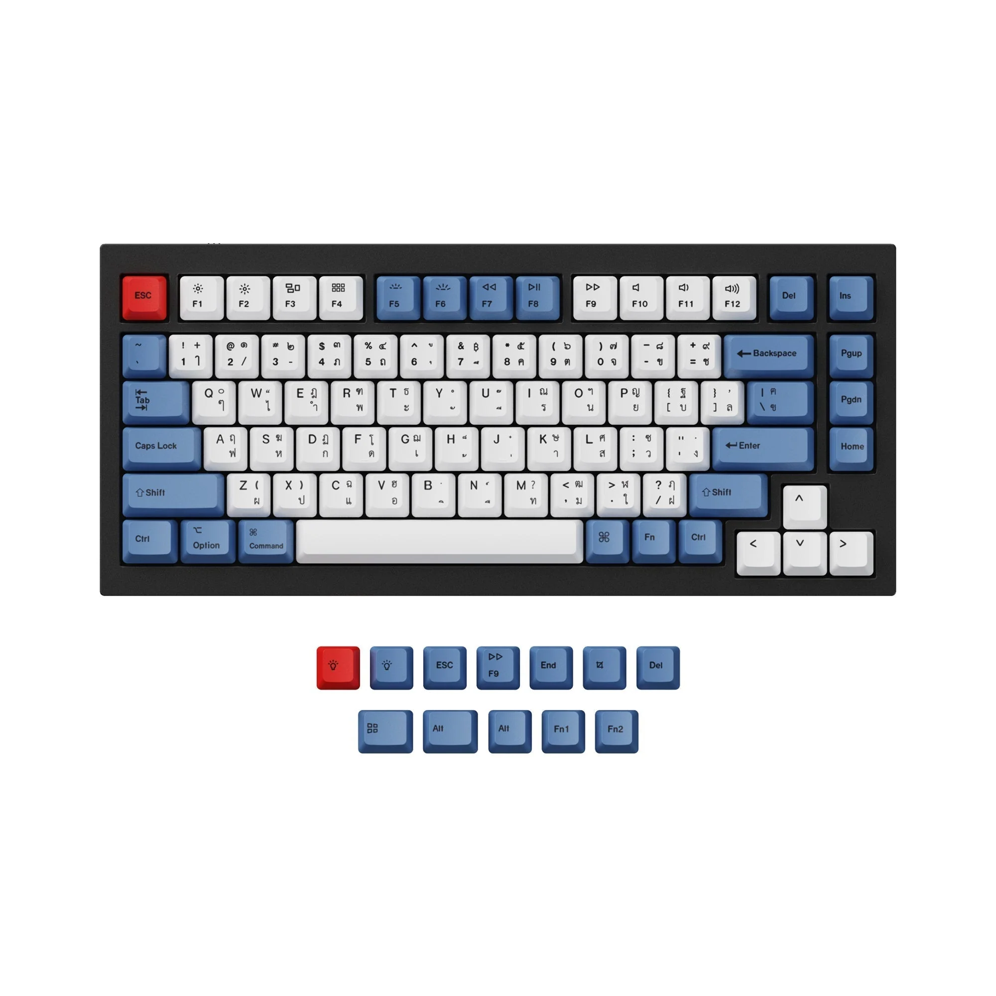 ISO & ANSI Q1 & Q1 Pro & Q2 & Q2 Pro & V1 & V2 & K2 & K2 Pro OEM Dye-Sub PBT Keycap Set - Blue - Image 8