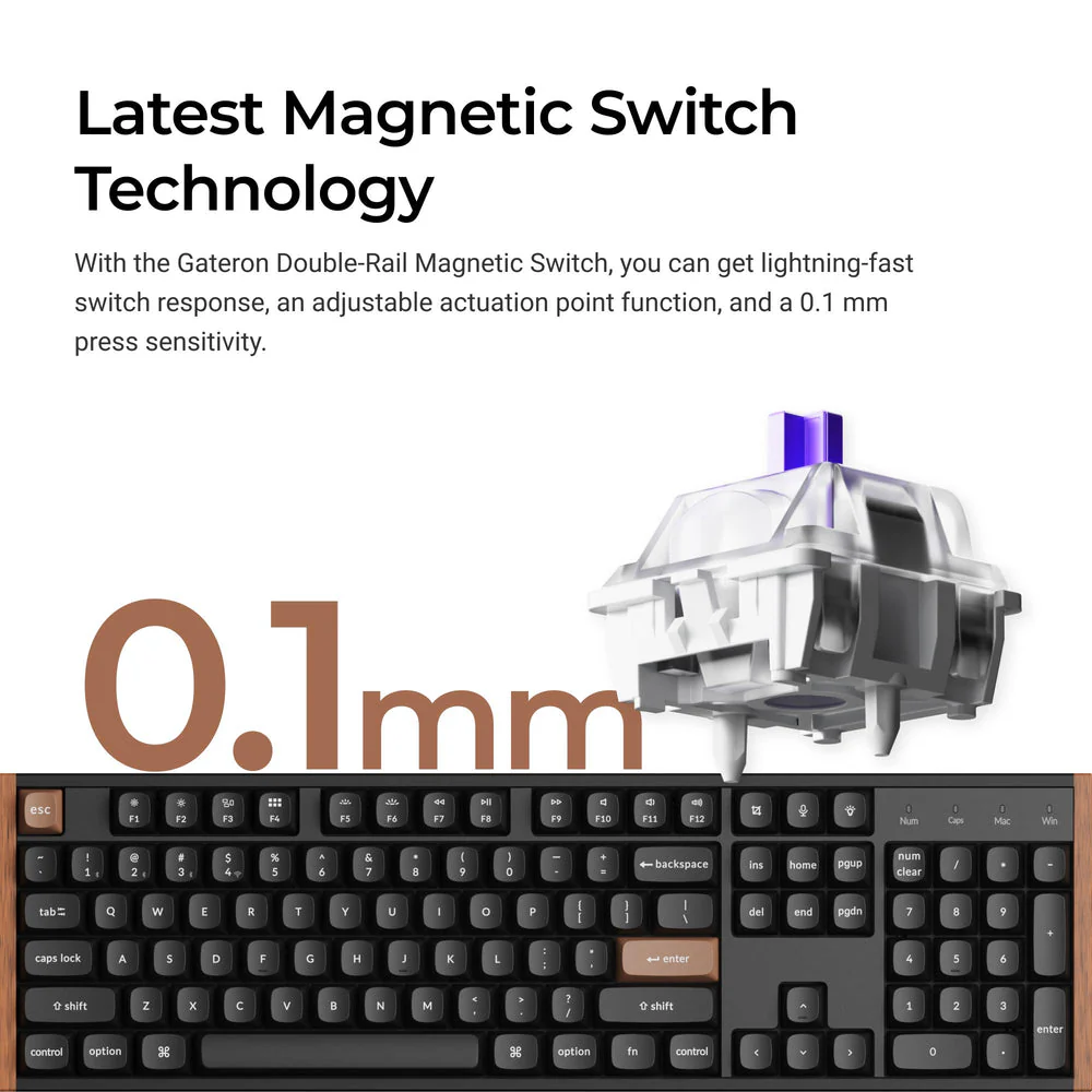 Keychron K10 HE Wireless Magnetic Switch Custom Keyboard (US ANSI Layout) - Image 6