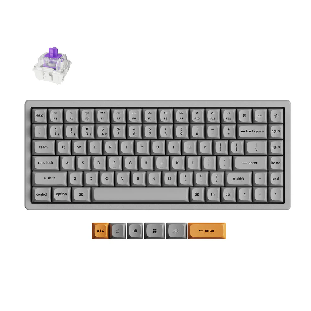 Keychron K2 HE Wireless Magnetic Switch Custom Keyboard - Concrete Edition (US ANSI Layout) - Image 7