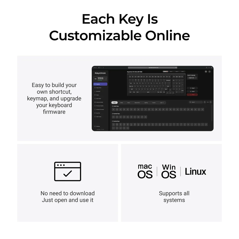 Keychron K4 Ultra 8K Wireless Custom Mechanical Keyboard (US ANSI Layout) - Image 7