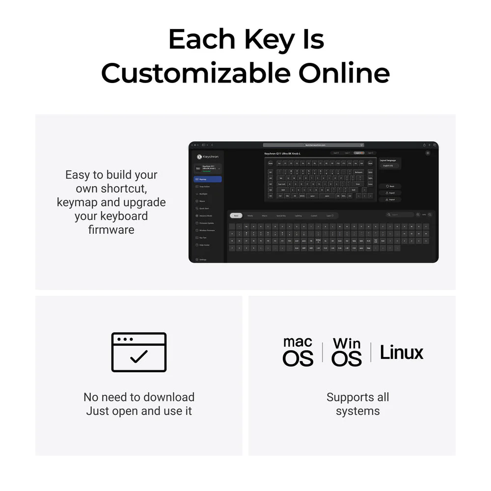 Keychron Q11 Ultra 8K Wireless Custom Mechanical Keyboard ISO Layout Collection - Image 3