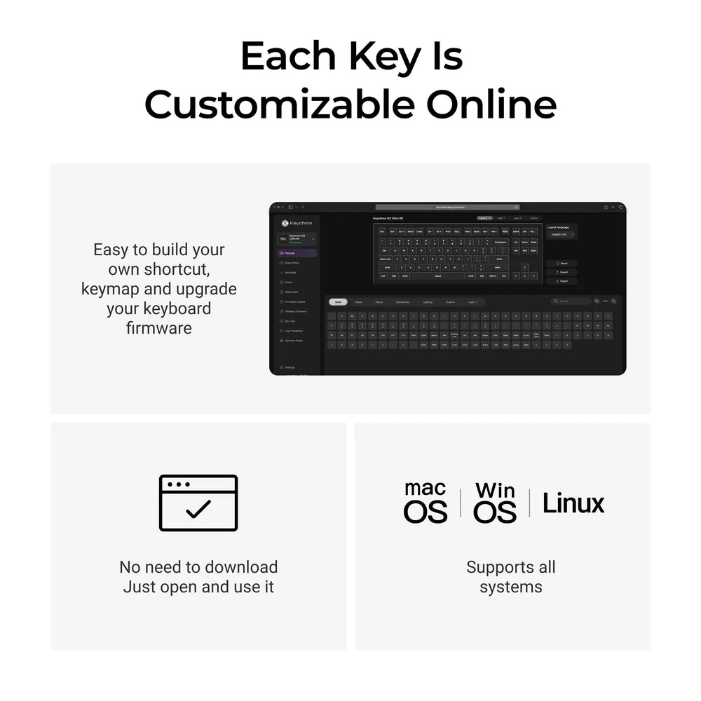 Keychron Q3 Ultra 8K Wireless Custom Mechanical Keyboard(US ANSI Layout) - Image 6