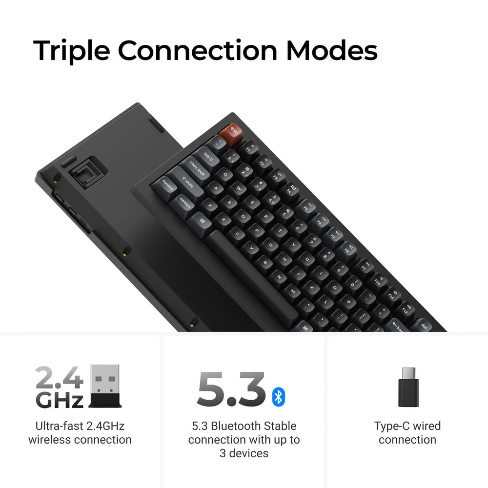 Keychron V1 Ultra 8K Wireless Custom Mechanical Keyboard (US ANSI Layout) - Image 4