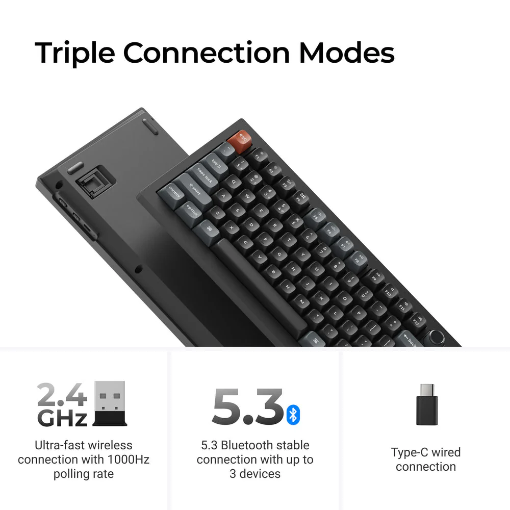 Keychron V3 Ultra 8K Wireless Custom Mechanical Keyboard (US ANSI Layout) - Image 7