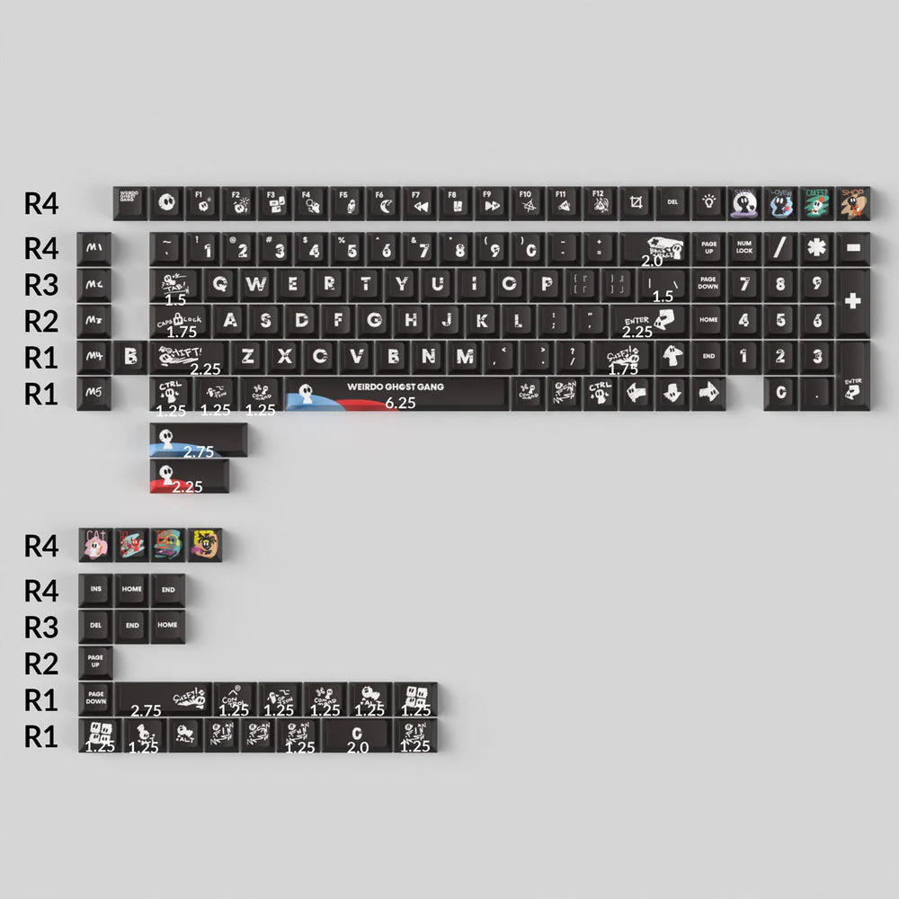 Weirdo Ghost Gang - Cherry Profile Dye-Sub PBT Full Keycap Set - Image 2